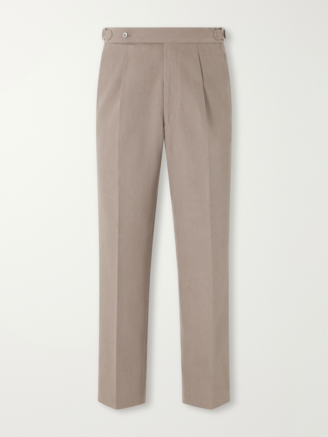 Stòffa - Straight-Leg Pleated Cotton-Twill Trousers - Brown