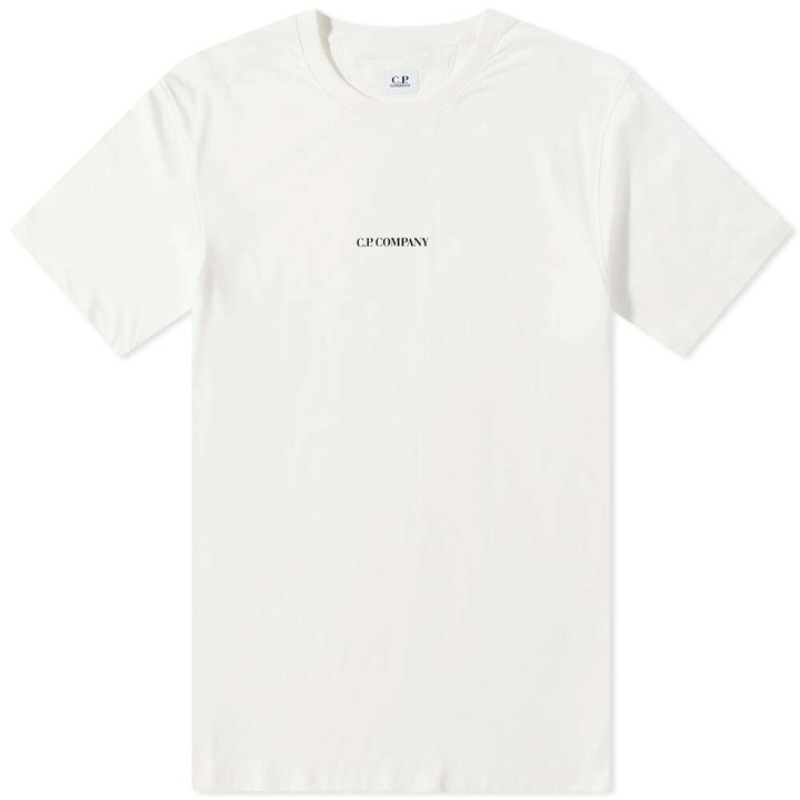 Photo: C.P. Company Men's Central Logo T-Shirt in Gauze White