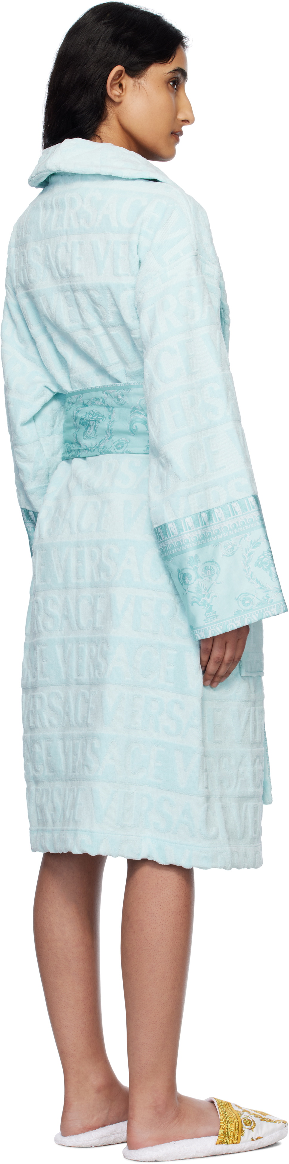 Versace Underwear Blue 'I Heart Baroque' Bathrobe