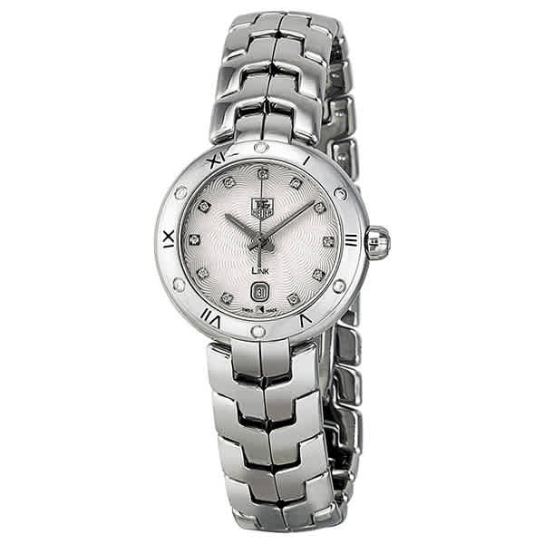 Photo: Tag Heuer Link Diamond Silver Guilloche Dial Stainless Steel Ladies Watch WAT1413.BA0954