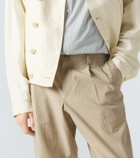 Giorgio Armani Pleated cotton-blend straight pants