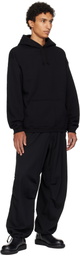 Y's For Men Black Printed Hoodie