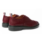 Thom Browne - Cap-Toe Pebble-Grain Leather Oxford Shoes - Burgundy