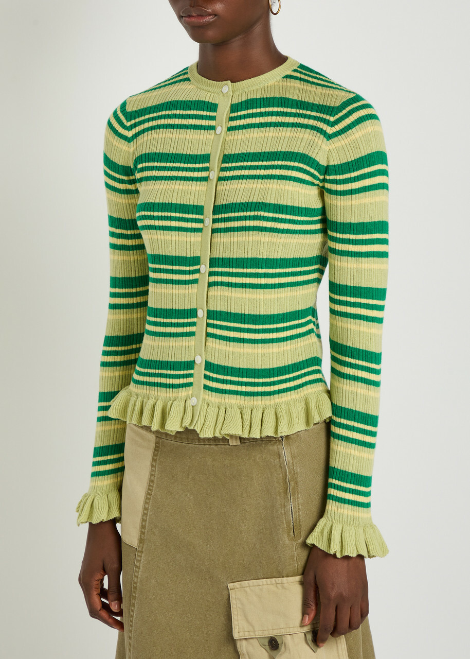 Damson Madder Anelis Cotton and Merino Wool-blend Cardigan Multicoloured