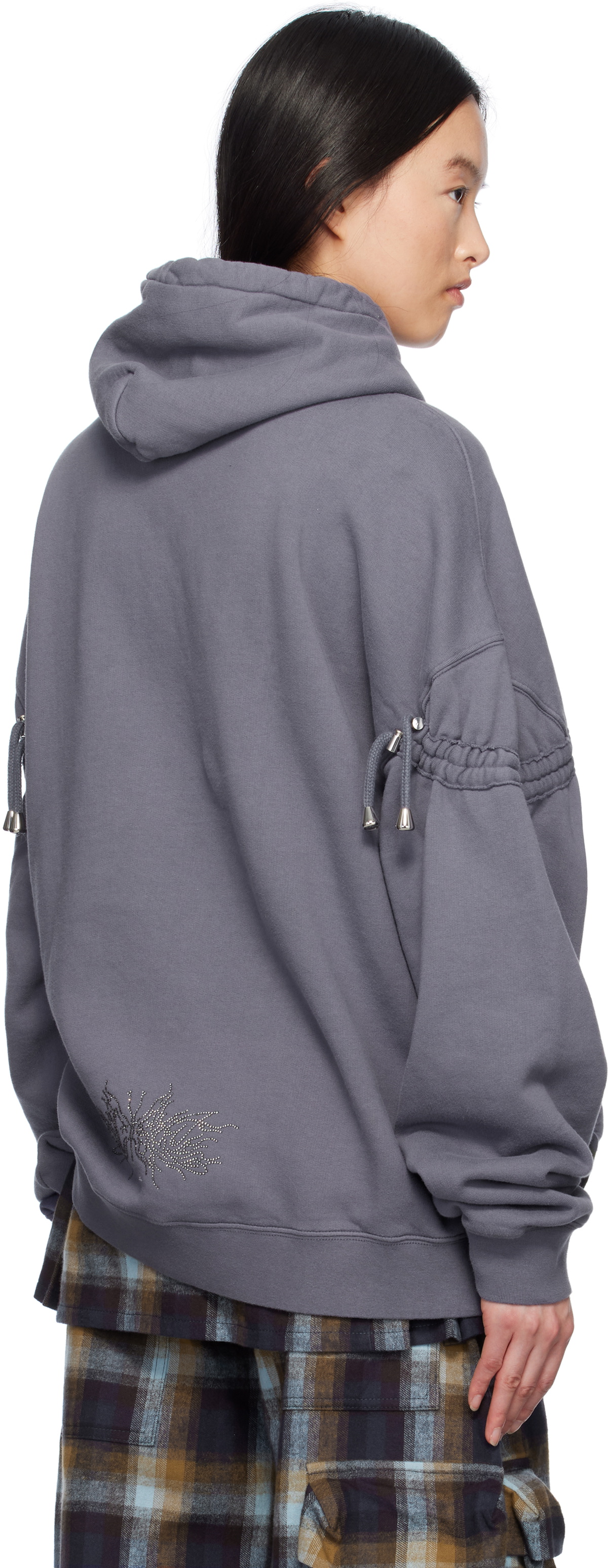 Collina Strada Purple Rhinestone Burst Hoodie