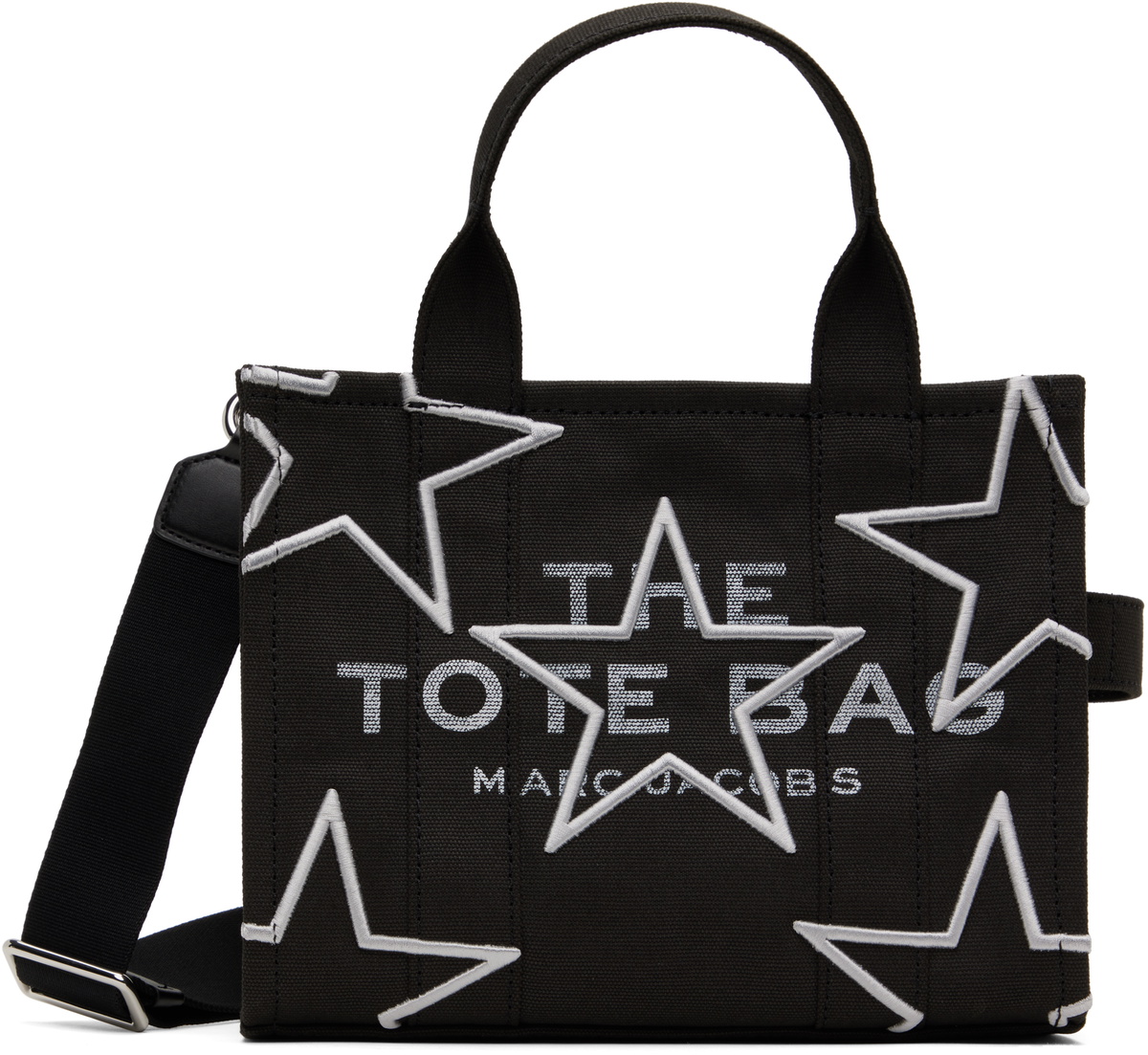 Marc Jacobs Black 'The Star Canvas Small' Tote Marc Jacobs