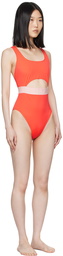 Versace Underwear Orange Greca Border One-Piece Swimsuit