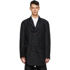 Comme des Garcons Homme Plus Black Double Twill Garment-Treated Blazer