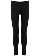 The Row Woolworth Black Stretch-jersey Leggings