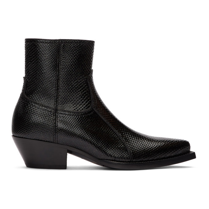 Photo: Saint Laurent Black Snake Lukas Boots