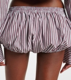 The Attico Striped cotton shorts