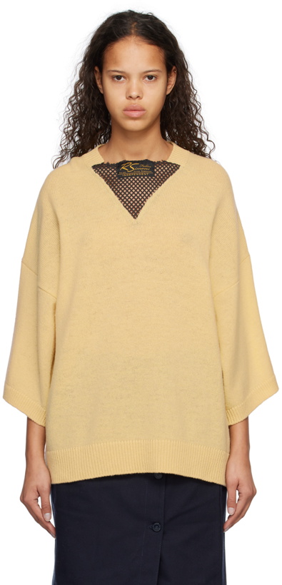 Photo: Raf Simons Yellow Loose-Fit Sweater