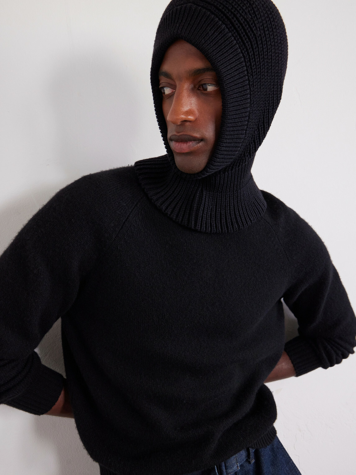LEMAIRE - Ribbed Wool Balaclava - Black