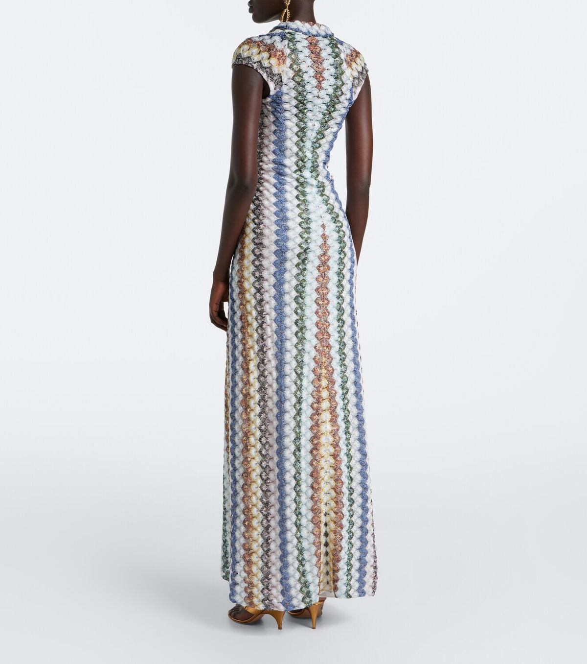 Missoni Lamé gathered maxi dress
