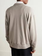 Kaptain Sunshine - Suvin Cotton-Jersey Half-Zip Sweatshirt - Brown