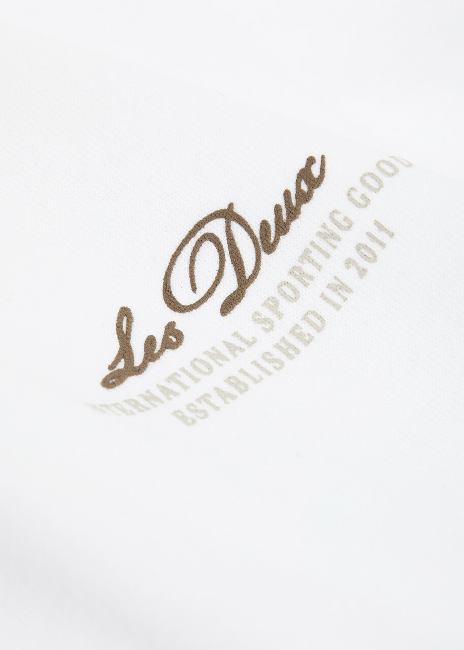 Les Deux Ben Globe Logo-print Cotton T-shirt White