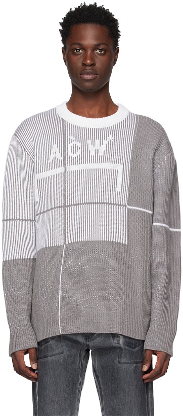 Photo: A-COLD-WALL* Gray Grid Sweater