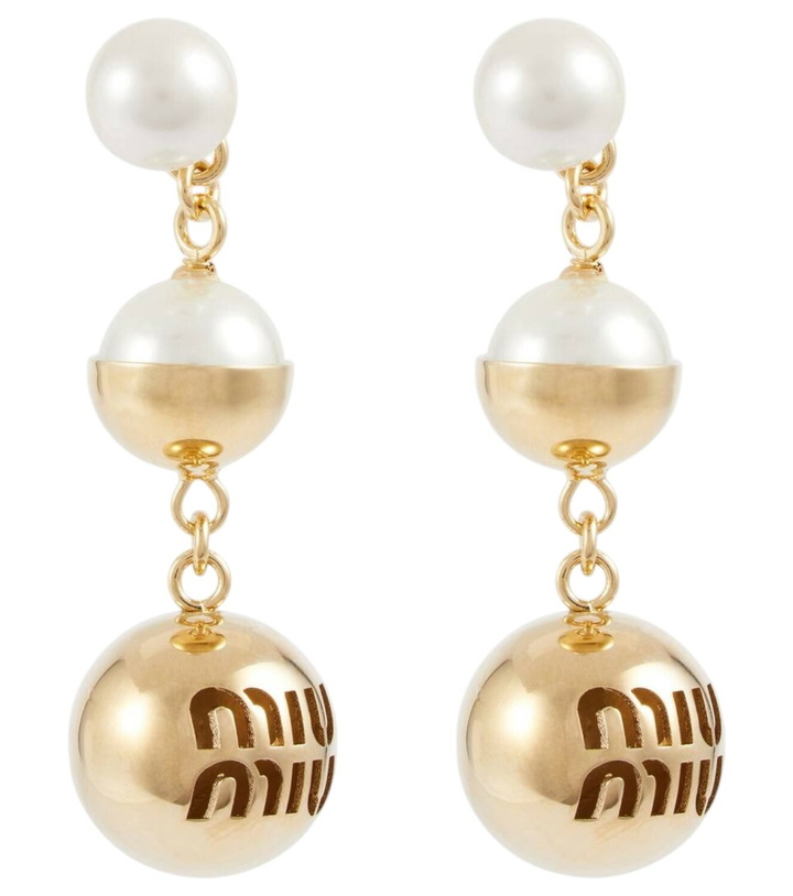 Photo: Miu Miu Faux pearl drop earrings