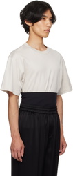 Mugler Taupe & Black Boxy Corset T-shirt