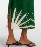 Cala de la Cruz Bruna printed linen midi skirt