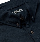 Todd Snyder - Button-Down Collar Slub Cotton-Jersey Polo Shirt - Storm blue