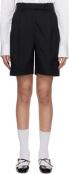 Thom Browne Black Typewriter Cloth Double Pleat Shorts