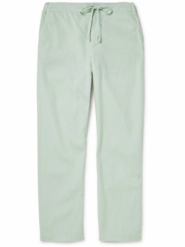 Photo: Frescobol Carioca - Mendes Straight-Leg Stretch Linen and Cotton-Blend Drawstring Trousers - Green