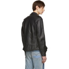 Schott Black Vintaged Leather Motorcycle Jacket