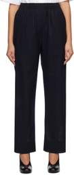 Margaret Howell Navy Pinstriped Trousers