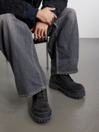 Balenciaga - Nubuck-Trimmed Suede Lace-Up Boots - Brown