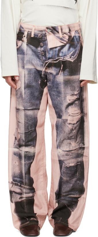 Photo: Acne Studios Pink Trompe-L'oeil 1981 Jeans