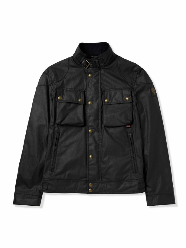 Photo: Belstaff - Racemaster Logo-Appliquéd Waxed-Cotton Jacket - Blue