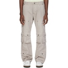 Off-White Gray Garment-Dyed Multi-Pocket Relaxed Cargo Pants