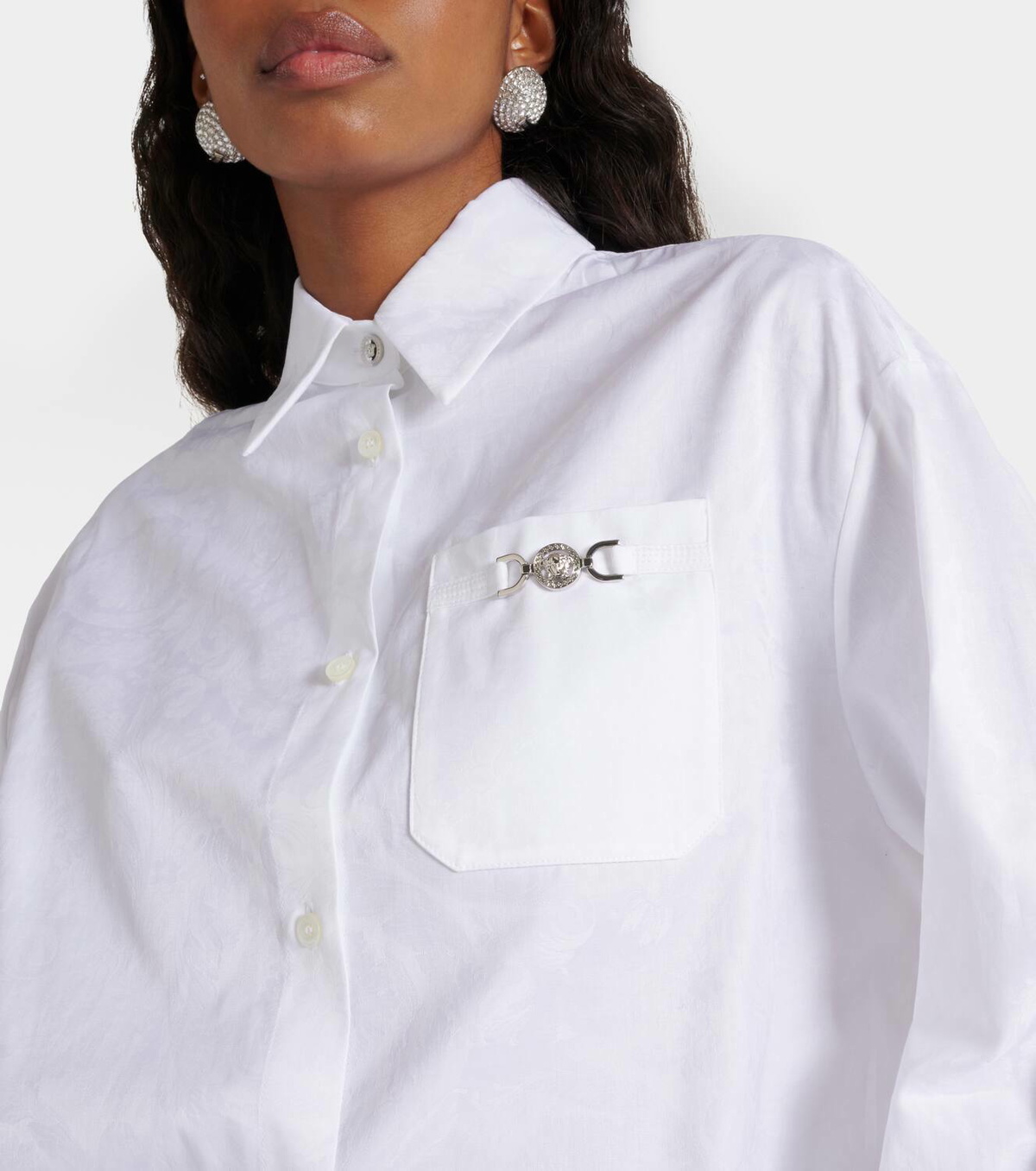Versace Barocco jacquard cropped cotton shirt Versace