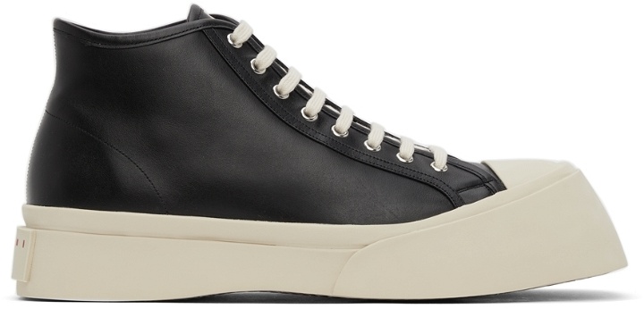 Photo: Marni Black Leather Pablo High-Top Sneakers