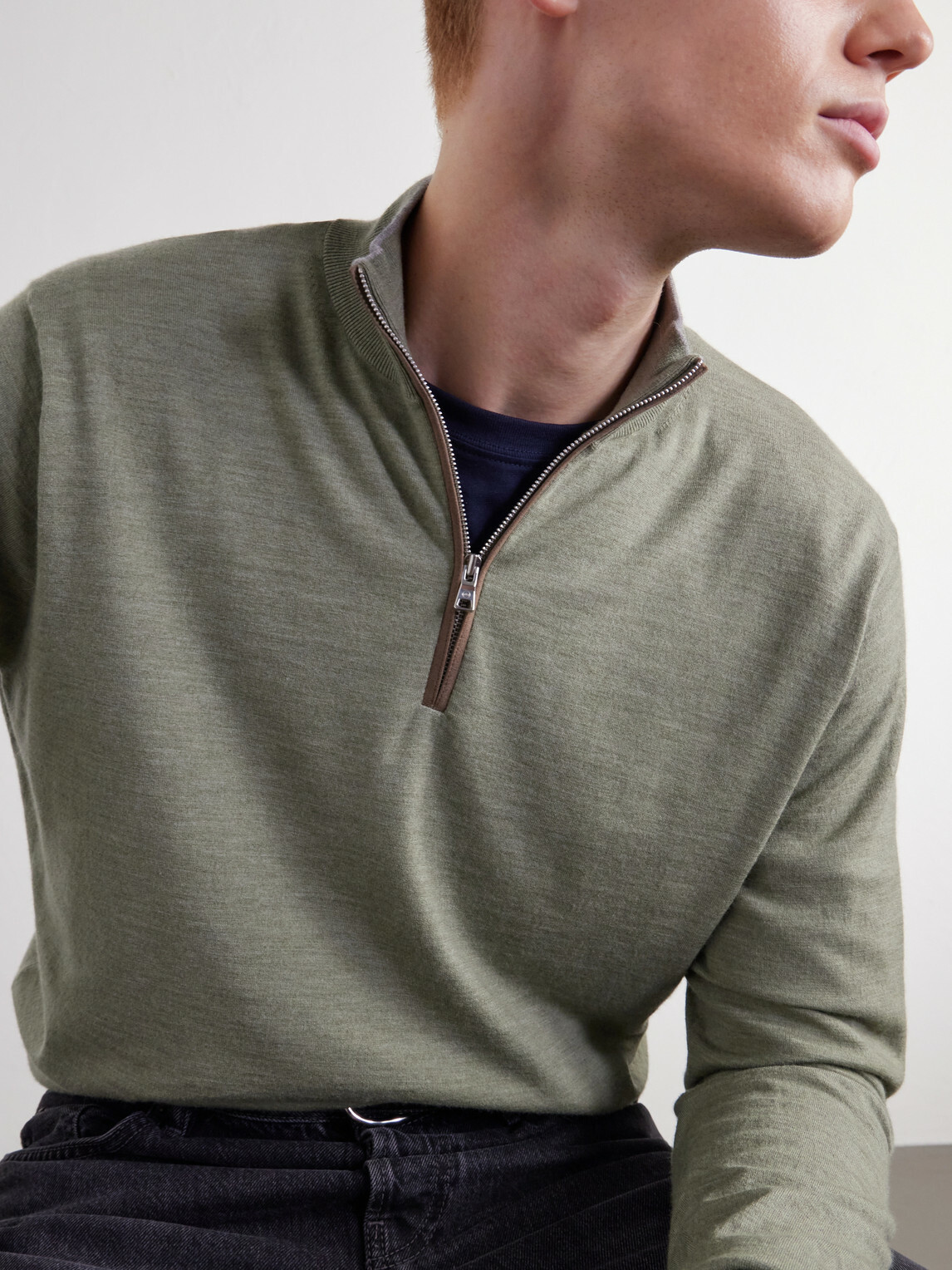 Peter Millar - Excursionist Merino Wool-Blend Jersey Half-Zip Sweater - Green