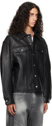Alexander Wang Black Trucker Leather Jacket