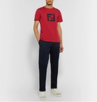 Fendi - Slim-Fit Logo-Appliquéd Cotton-Jersey T-Shirt - Red
