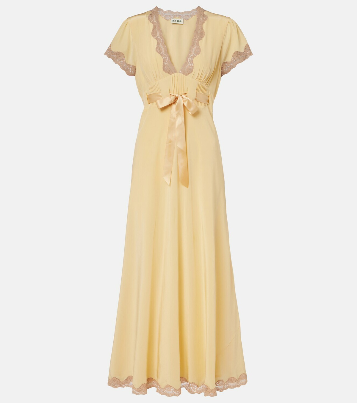 Rixo Marlice lace-trimmed silk maxi dress