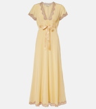 Rixo Marlice lace-trimmed silk maxi dress
