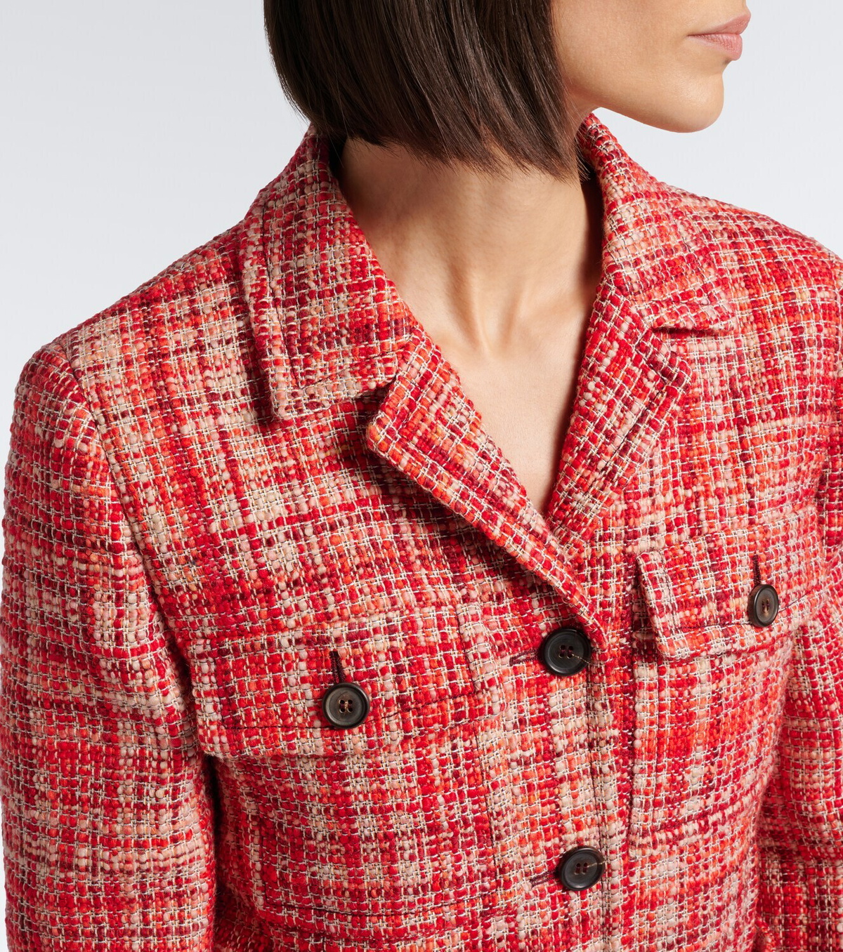 Prada Wool, cotton, and silk tweed jacket