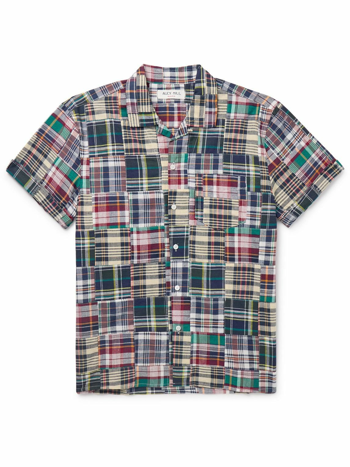 Alex Mill - Convertible-Collar Patchwork Checked Cotton-Madras Shirt - Multi