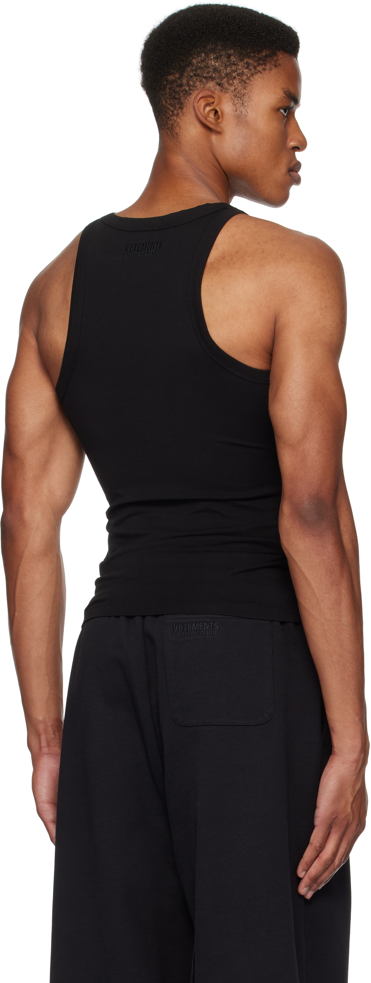 VETEMENTS Black Oval Logo Tank Top
