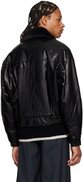 LOW CLASSIC Black Padded Faux-Leather Jacket