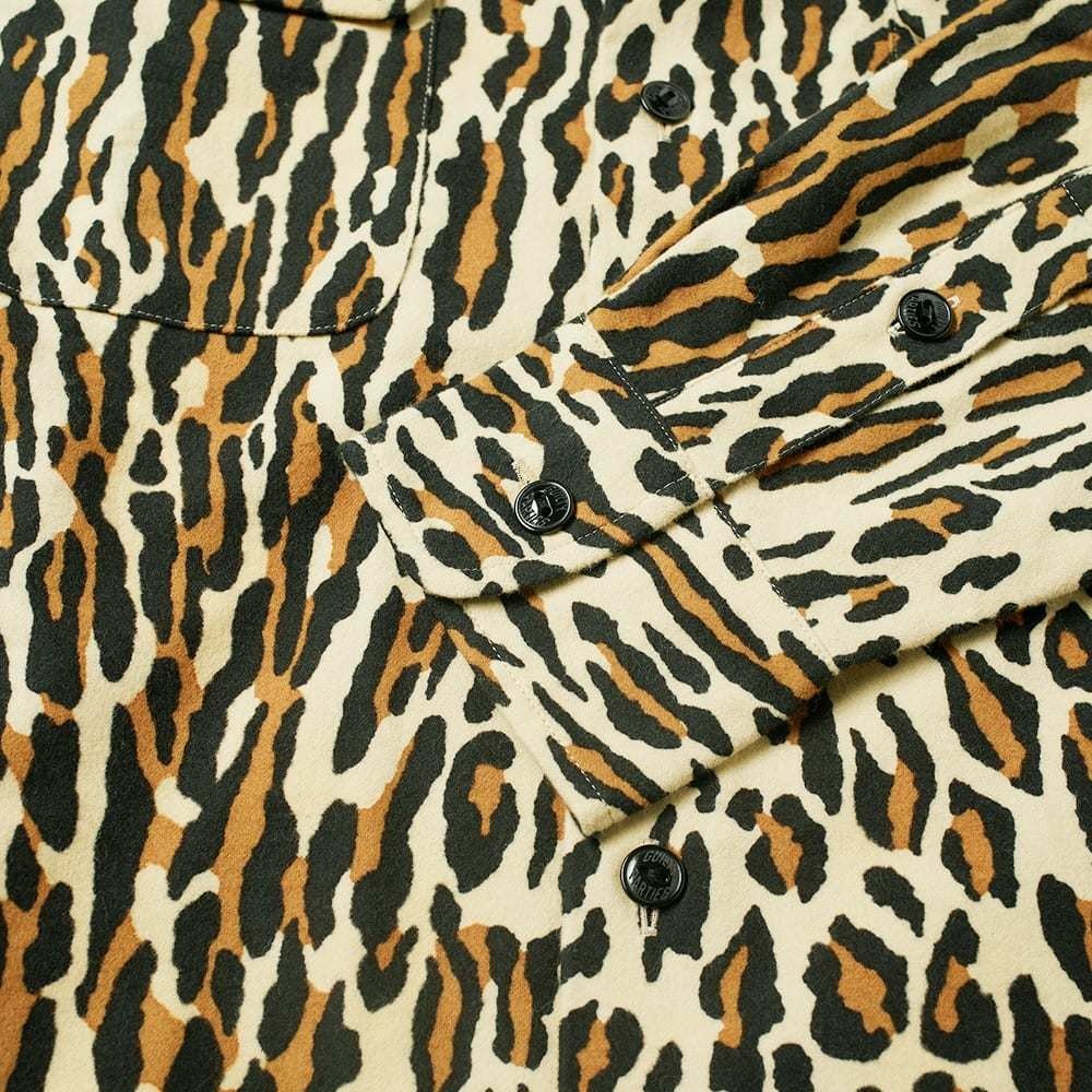 Wacko Maria Leopard Flannel Open Collar Shirt