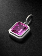 42 Suns - Large 14-Karat White Gold Pink Sapphire Pendant Necklace