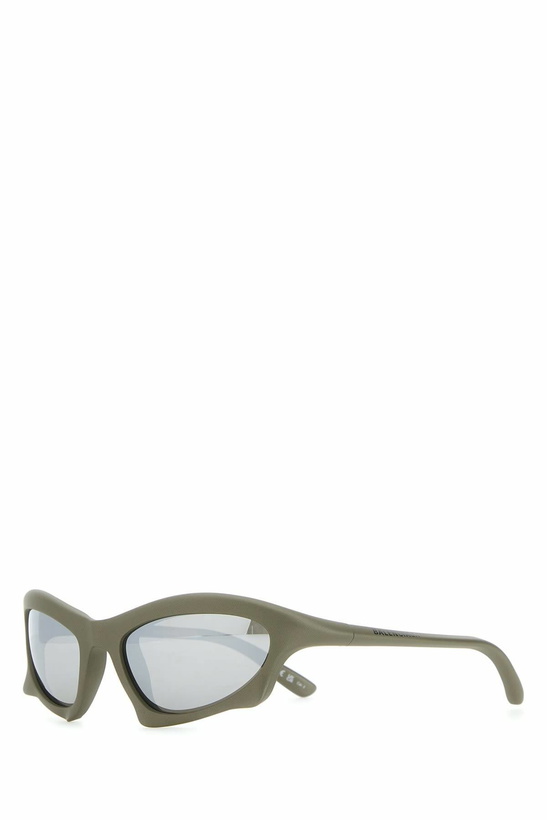 Photo: Balenciaga Silver Acetate Bat Rectangle Sunglasses