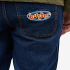 Butter Goods Men's Scattered Logo Denim Pant in Dark Indigo