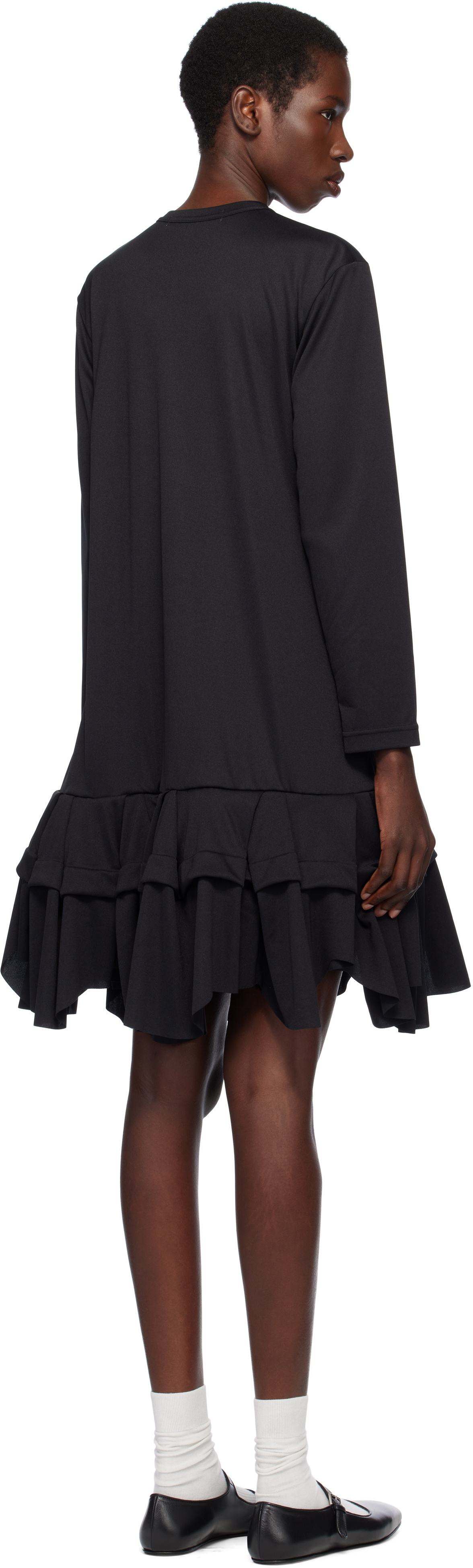 Comme des Garçons Comme des Garçons Black Polyester Smooth & Nylon Hard Tulle Midi Dress