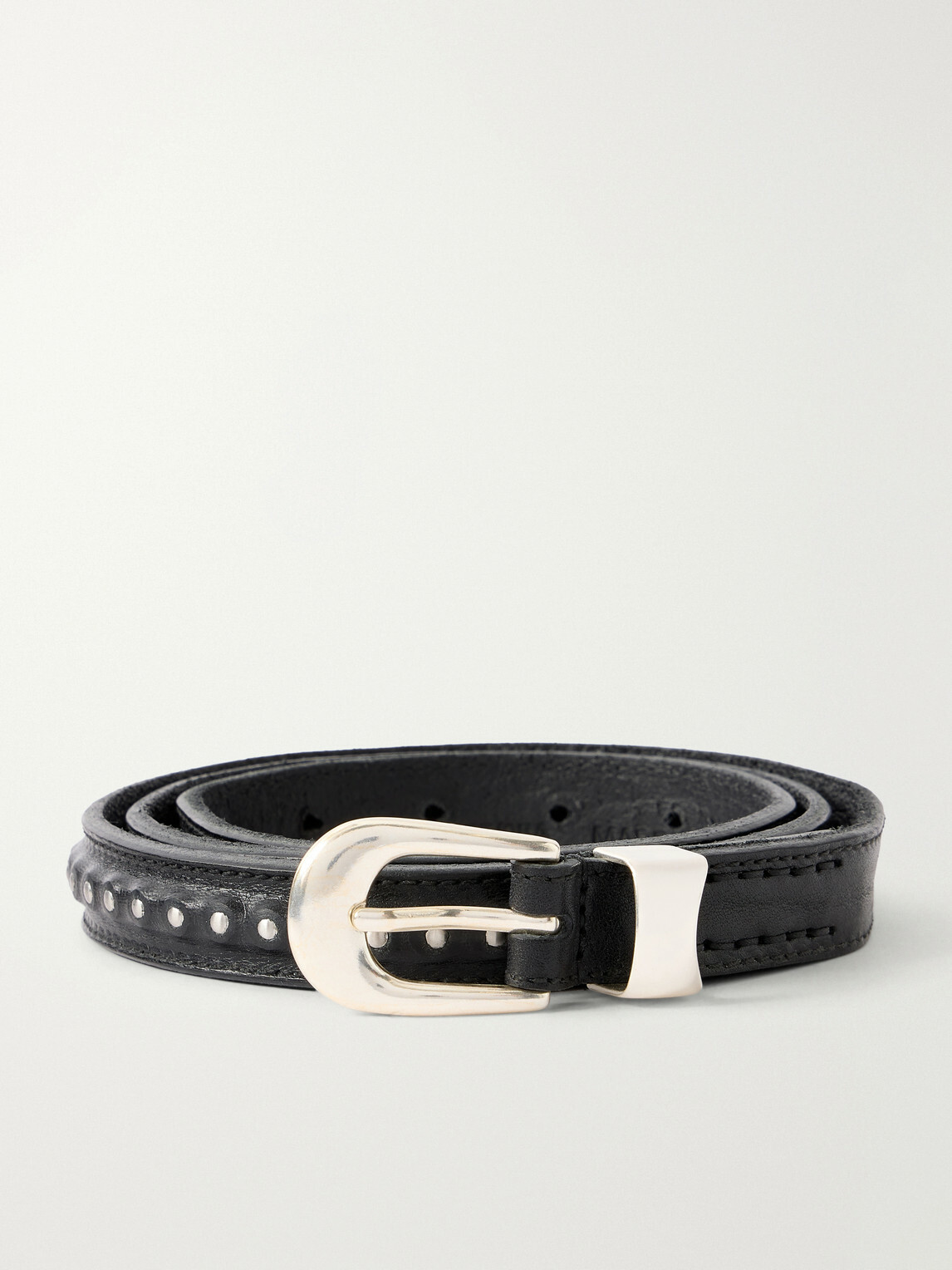 Our Legacy - 2cm Embellished Leather Belt - Black